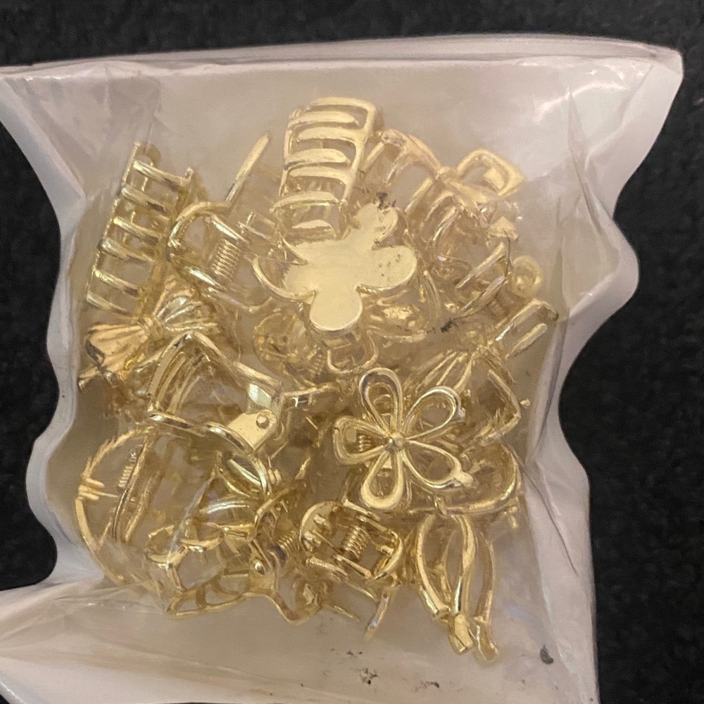 Gold Hair Claw Clips Set